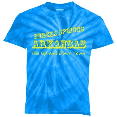 Eureka Springs Arkansas Up And Down Town Souvenir Kids Tie-Dye T-Shirt