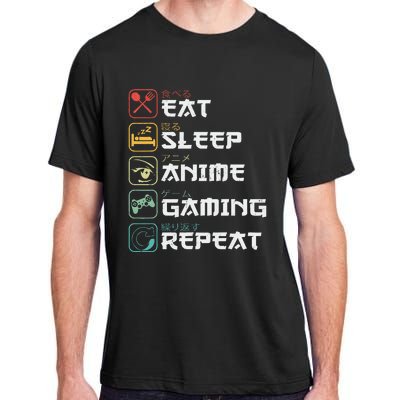 Eat Sleep Anime Gaming Repeat Retro Otaku Anime Manga Adult ChromaSoft Performance T-Shirt