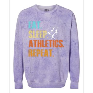 Eat Sleep Athletics Repeat Funny Sports Athletes Premium Colorblast Crewneck Sweatshirt