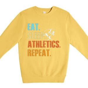 Eat Sleep Athletics Repeat Funny Sports Athletes Premium Premium Crewneck Sweatshirt