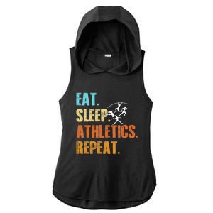 Eat Sleep Athletics Repeat Funny Sports Athletes Premium Ladies PosiCharge Tri-Blend Wicking Draft Hoodie Tank