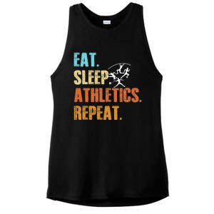 Eat Sleep Athletics Repeat Funny Sports Athletes Premium Ladies PosiCharge Tri-Blend Wicking Tank