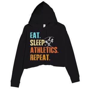 Eat Sleep Athletics Repeat Funny Sports Athletes Premium Crop Fleece Hoodie