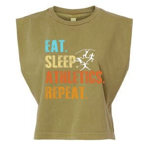 Eat Sleep Athletics Repeat Funny Sports Athletes Premium Garment-Dyed Women's Muscle Tee