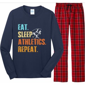 Eat Sleep Athletics Repeat Funny Sports Athletes Premium Long Sleeve Pajama Set