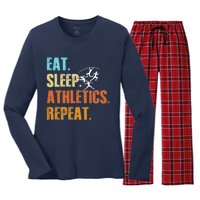 Eat Sleep Athletics Repeat Funny Sports Athletes Premium Women's Long Sleeve Flannel Pajama Set 