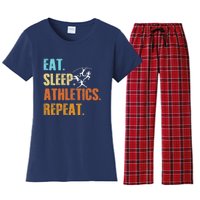 Eat Sleep Athletics Repeat Funny Sports Athletes Premium Women's Flannel Pajama Set