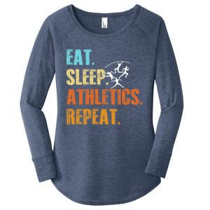 Eat Sleep Athletics Repeat Funny Sports Athletes Premium Women's Perfect Tri Tunic Long Sleeve Shirt