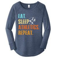 Eat Sleep Athletics Repeat Funny Sports Athletes Premium Women's Perfect Tri Tunic Long Sleeve Shirt