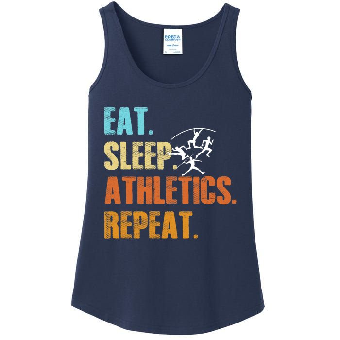 Eat Sleep Athletics Repeat Funny Sports Athletes Premium Ladies Essential Tank