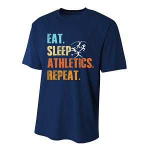 Eat Sleep Athletics Repeat Funny Sports Athletes Premium Performance Sprint T-Shirt