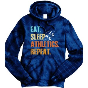 Eat Sleep Athletics Repeat Funny Sports Athletes Premium Tie Dye Hoodie