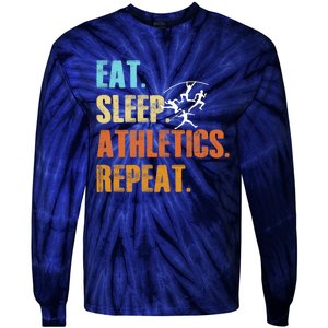 Eat Sleep Athletics Repeat Funny Sports Athletes Premium Tie-Dye Long Sleeve Shirt