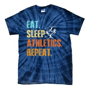 Eat Sleep Athletics Repeat Funny Sports Athletes Premium Tie-Dye T-Shirt