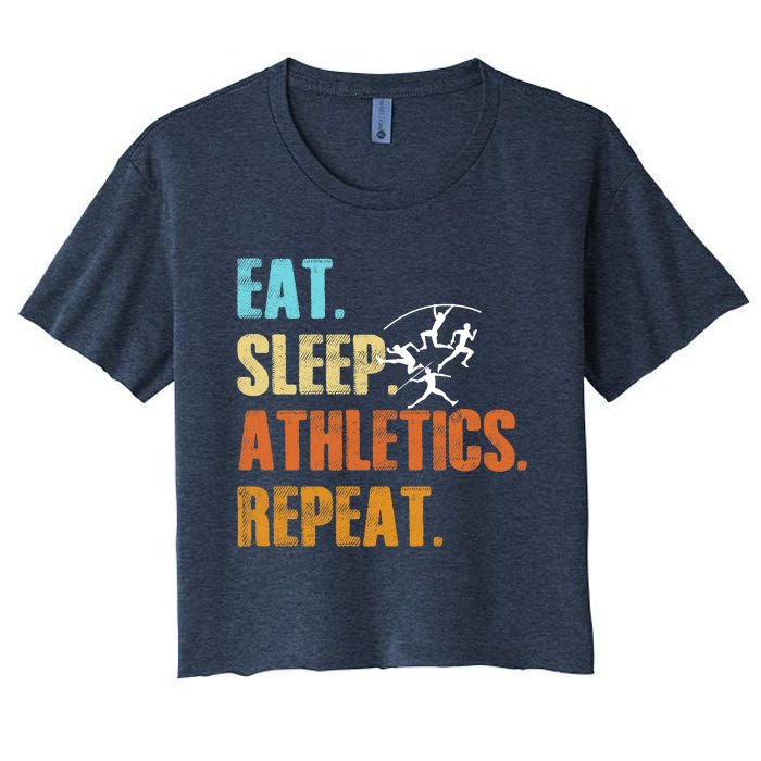 Eat Sleep Athletics Repeat Funny Sports Athletes Premium Women's Crop Top Tee