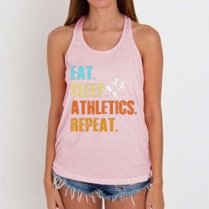 Eat Sleep Athletics Repeat Funny Sports Athletes Premium Women's Knotted Racerback Tank