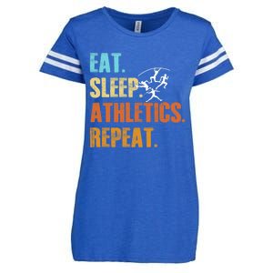 Eat Sleep Athletics Repeat Funny Sports Athletes Premium Enza Ladies Jersey Football T-Shirt