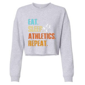 Eat Sleep Athletics Repeat Funny Sports Athletes Premium Cropped Pullover Crew