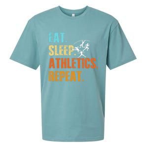 Eat Sleep Athletics Repeat Funny Sports Athletes Premium Sueded Cloud Jersey T-Shirt