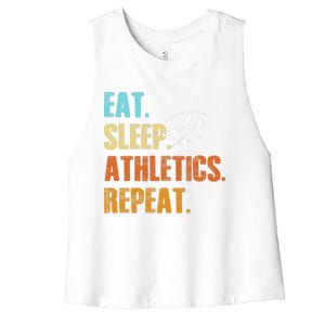 Eat Sleep Athletics Repeat Funny Sports Athletes Premium Women's Racerback Cropped Tank