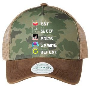 Eat Sleep Anime Gaming Repeat Japan Kawaii Manga Anime Gifts Legacy Tie Dye Trucker Hat