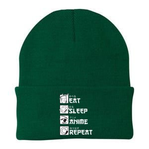 Eat Sleep Anime Repeat Manga Knit Cap Winter Beanie