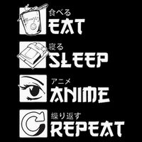 Eat Sleep Anime Repeat Manga Drawstring Bag