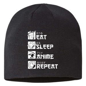 Eat Sleep Anime Repeat Manga Sustainable Beanie