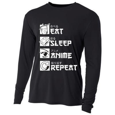 Eat Sleep Anime Repeat Manga Cooling Performance Long Sleeve Crew