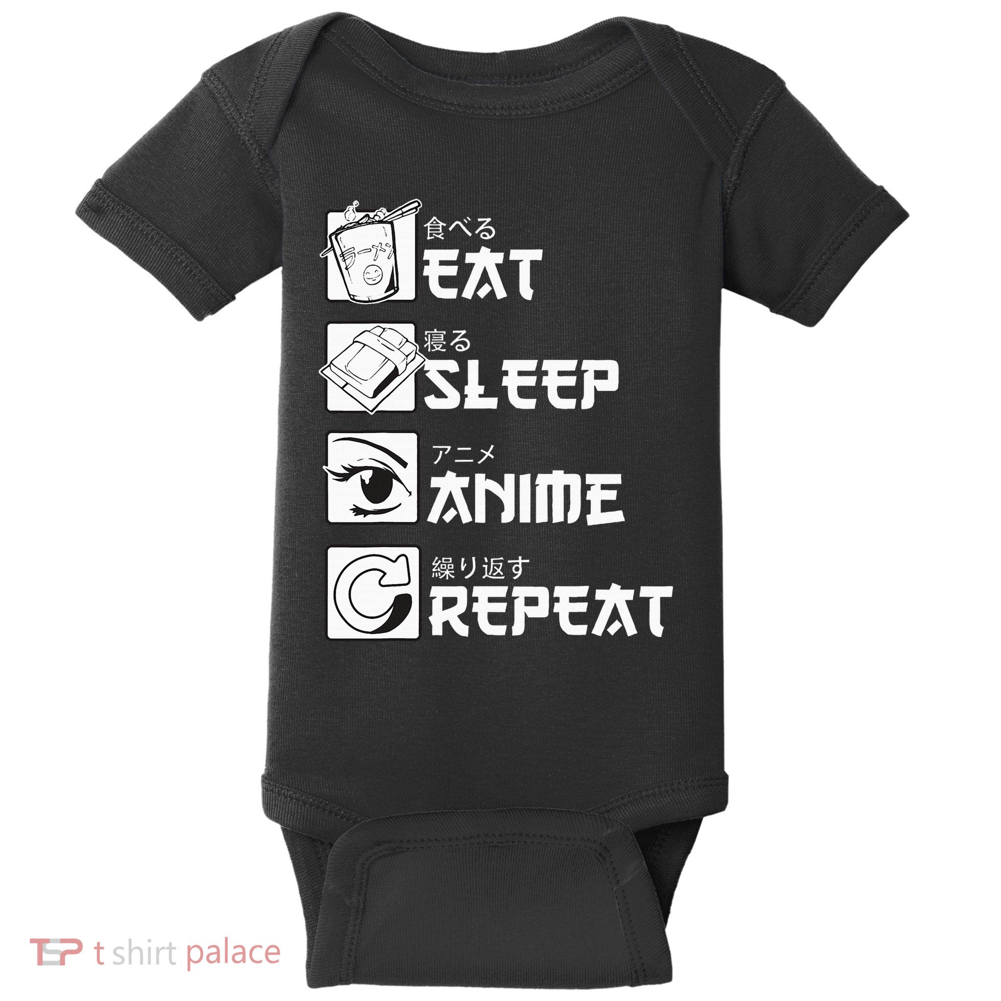 Eat Sleep Anime Repeat Manga Baby Bodysuit