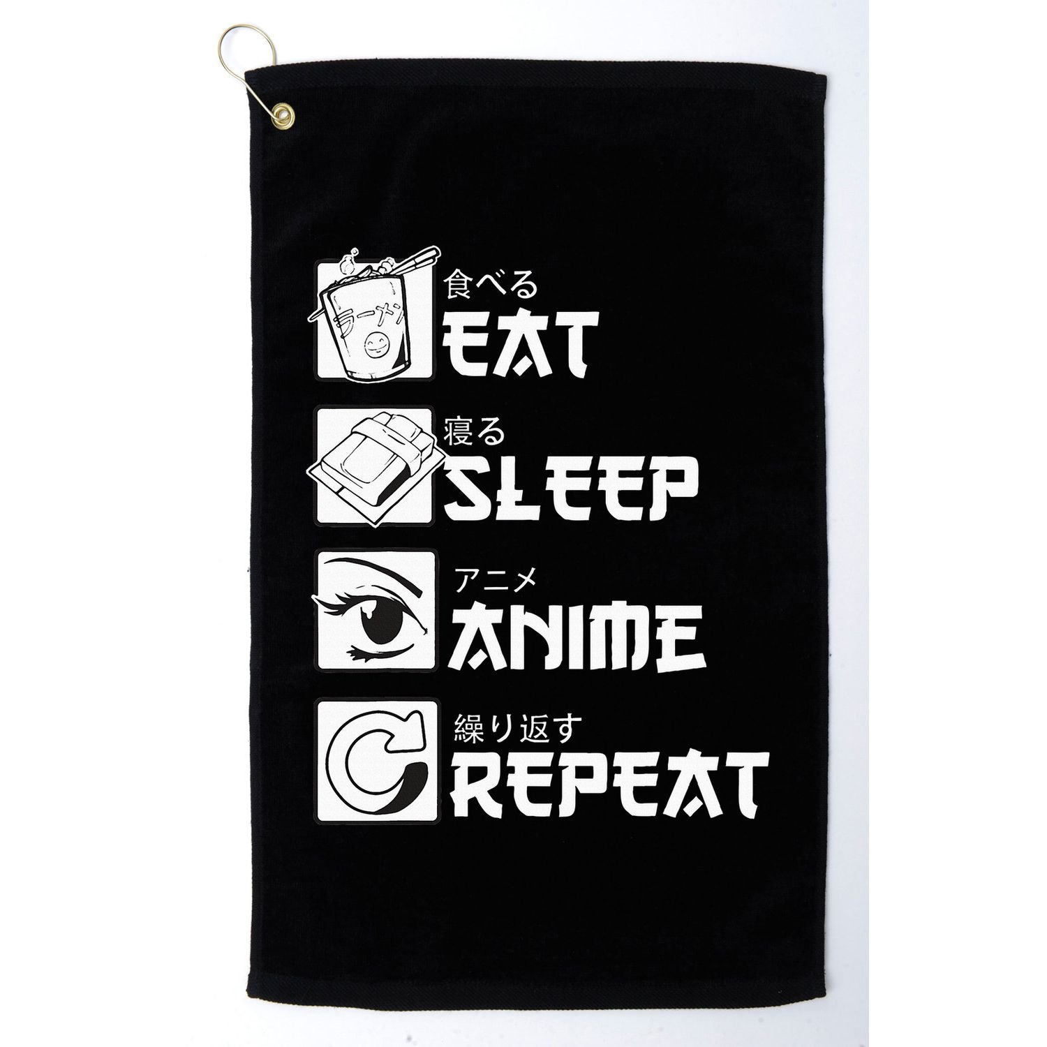 Eat Sleep Anime Repeat Manga Golf Towel