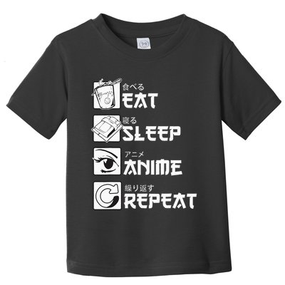 Eat Sleep Anime Repeat Manga Toddler T-Shirt
