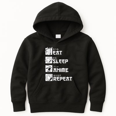 Eat Sleep Anime Repeat Manga Kids Hoodie