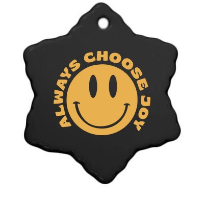 Emoji Smile Always Choose Joy Ceramic Star Ornament