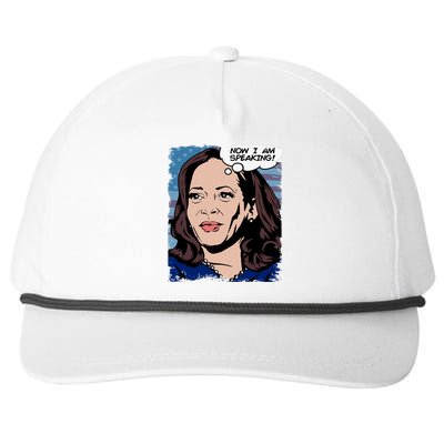 Now I Am Speaking Kamala Harris Snapback Five-Panel Rope Hat