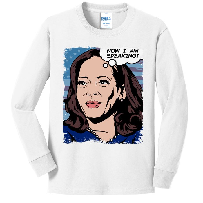 Now I Am Speaking Kamala Harris Kids Long Sleeve Shirt