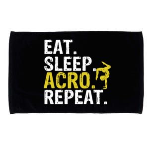 Eat Sleep Acro Repeat Acrobat Gymnastics Gift Funny Gift Microfiber Hand Towel