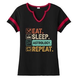 Eat Sleep Astrology Repeat Astrology Great Gift Ladies Halftime Notch Neck Tee