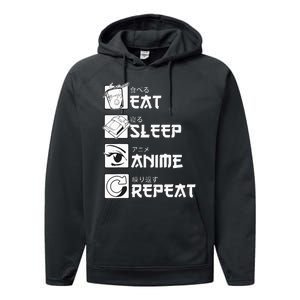 Eat Sleep Anime Repeat Manga Performance Fleece Hoodie