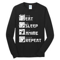 Eat Sleep Anime Repeat Manga Tall Long Sleeve T-Shirt