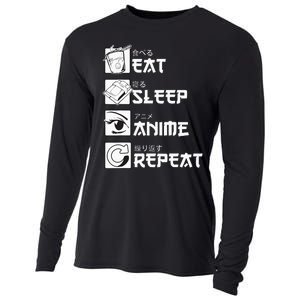 Eat Sleep Anime Repeat Manga Cooling Performance Long Sleeve Crew