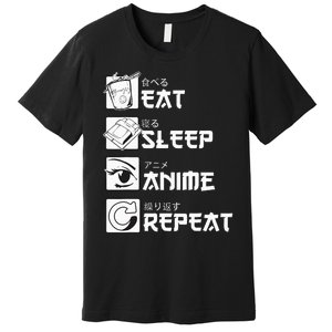 Eat Sleep Anime Repeat Manga Premium T-Shirt