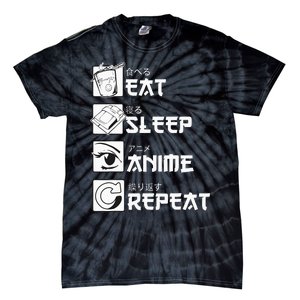 Eat Sleep Anime Repeat Manga Tie-Dye T-Shirt