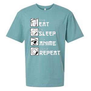 Eat Sleep Anime Repeat Manga Sueded Cloud Jersey T-Shirt