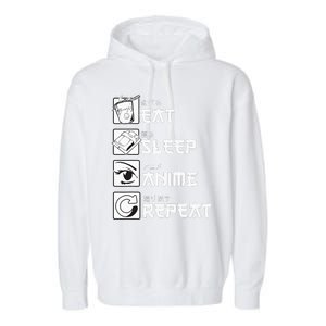 Eat Sleep Anime Repeat Manga Garment-Dyed Fleece Hoodie