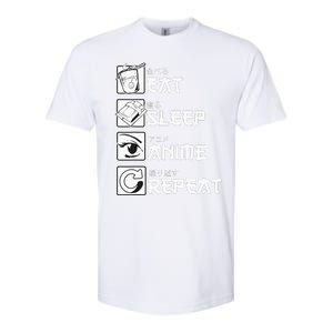 Eat Sleep Anime Repeat Manga Softstyle CVC T-Shirt