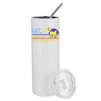 Eat Sleep Abyssinian Cat Repeat Stainless Steel Tumbler