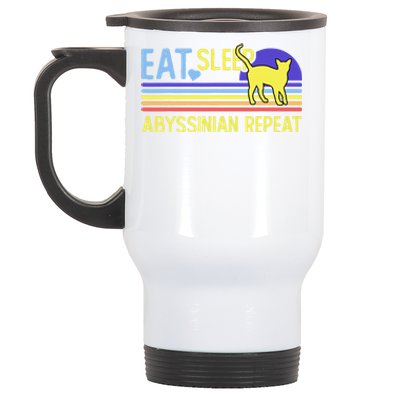 Eat Sleep Abyssinian Cat Repeat Stainless Steel Travel Mug