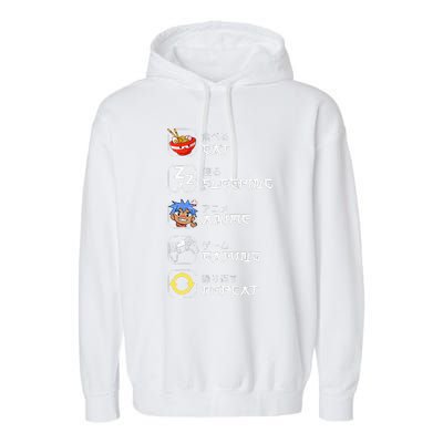 Eat Sleep Anime Gaming Repeat Japan Otaku Kawaii Manga Anime  Garment-Dyed Fleece Hoodie