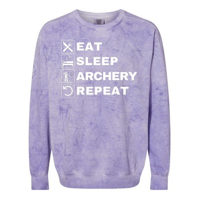 Eat Sleep Archery Repeat Bow And Arrow Archer Funny Archery Archer Bow & Arrow Colorblast Crewneck Sweatshirt